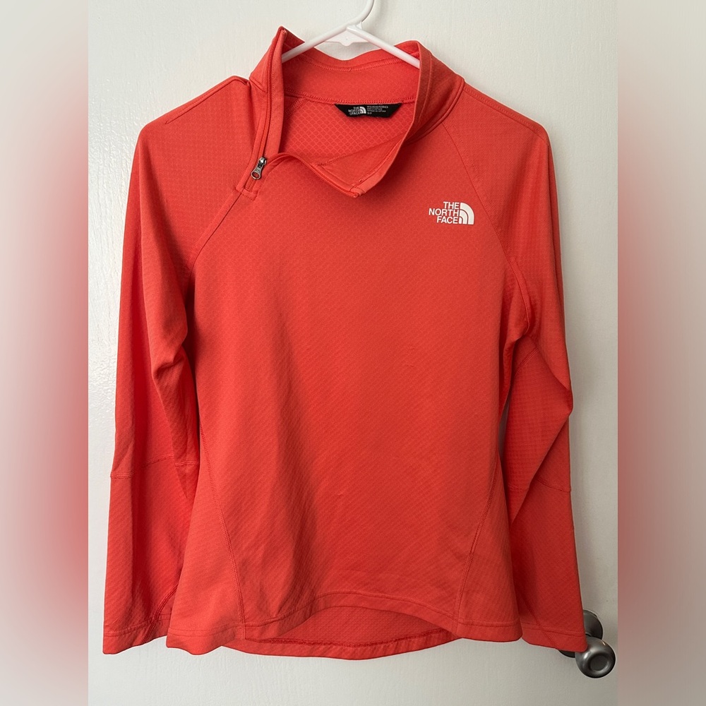 The North Face long-sleeved red-range zip shirt